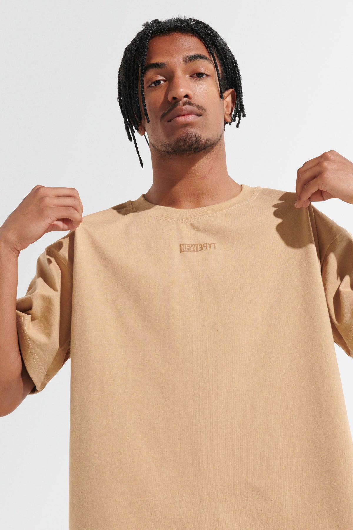 Statement Oversized Tee - Beige