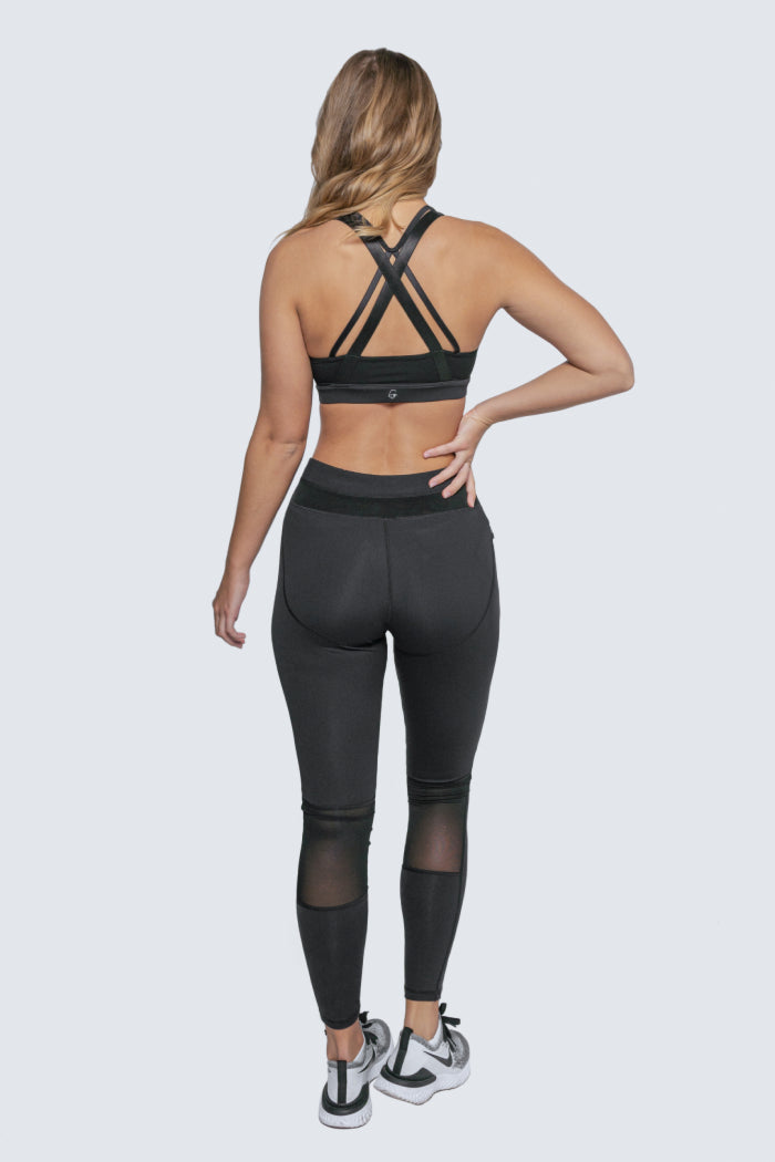 Wherever You Wander Sports Bra - Black