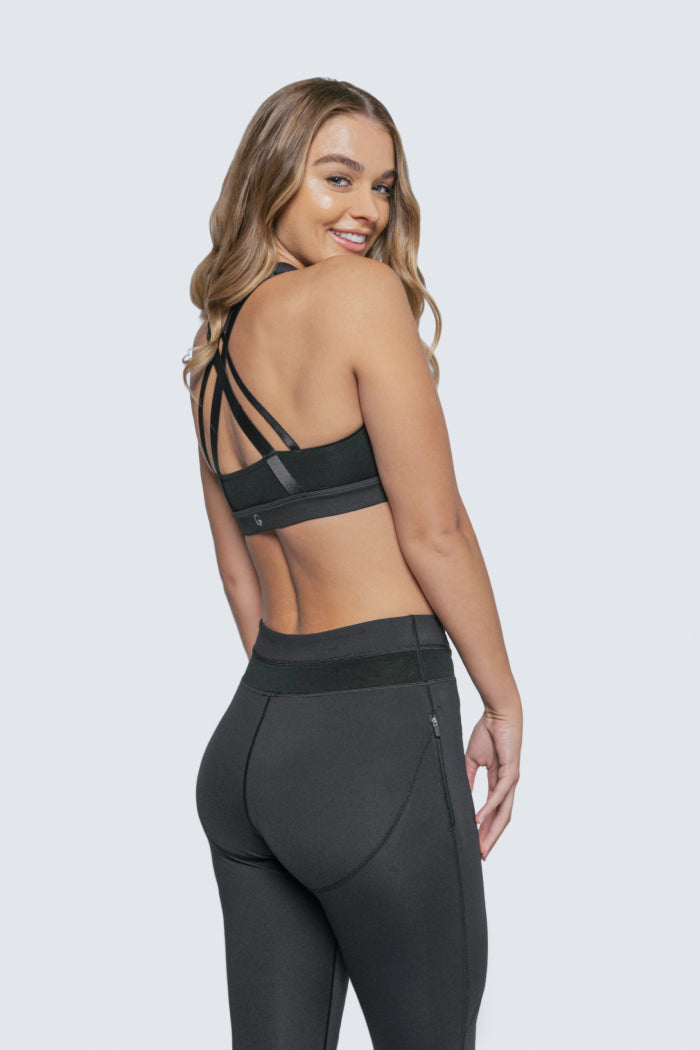 Wherever You Wander Sports Bra - Black